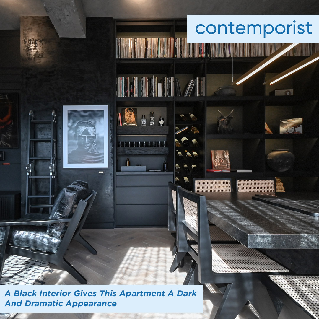 A Black Interior Gives This Apartment A Dark And Dramatic Appearance